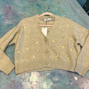 Sage Green & 🌼🌼🌼 Cardigan